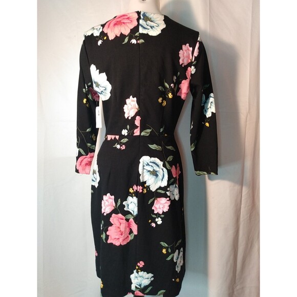 Old Navy Women Black Floral Print Bodycon‎ Dress Size M - Picture 2 of 5
